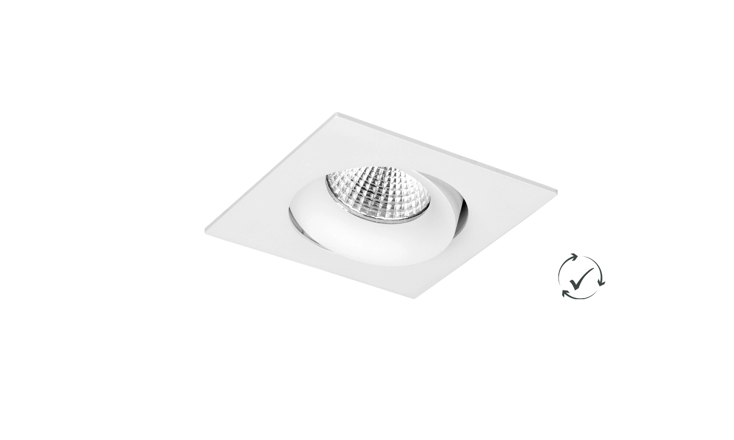 2.11.4393 Etage vierkant kantelbaar wit 9W 930 740lm 38° QC GST18/3 0,5m